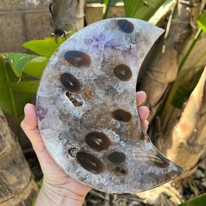 Amazing Pink Amethyst Quartz Crystal Orb Moon One of a kind!